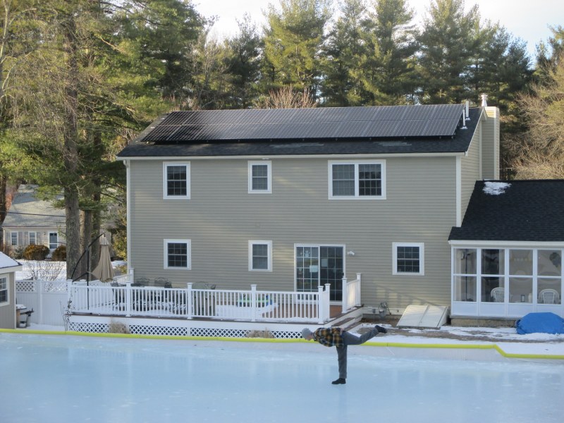 solar panel installation above ice rink