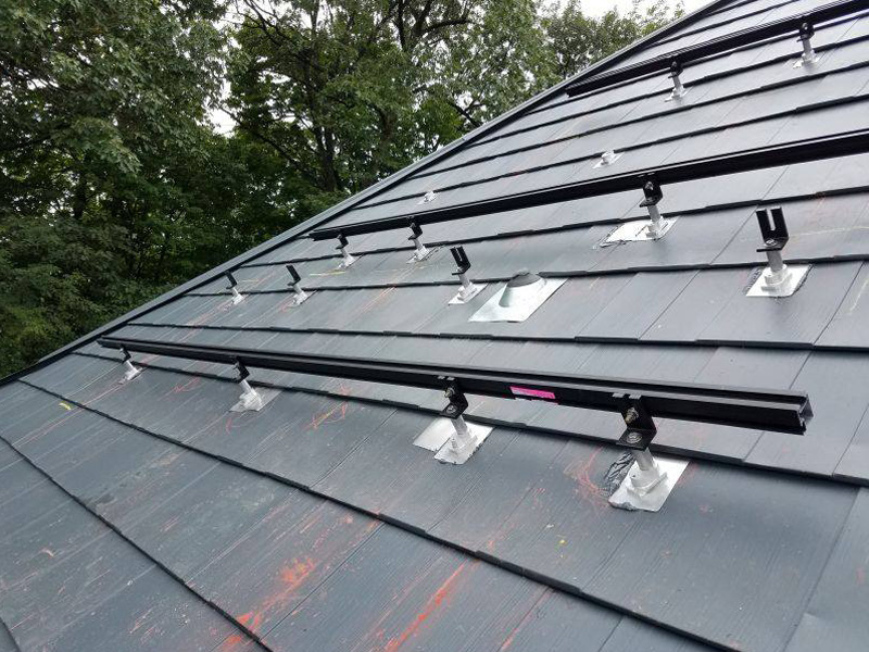 solar on metal shingle roof