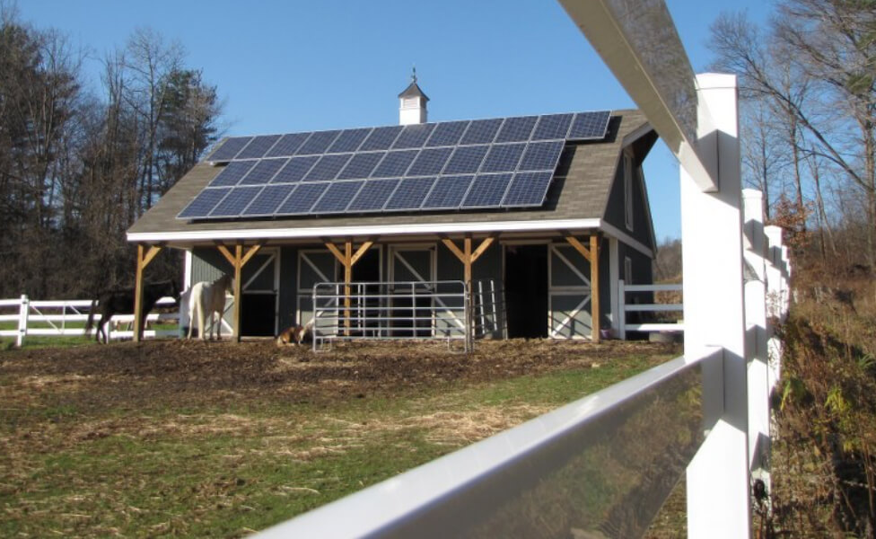 solar panel installation - barn