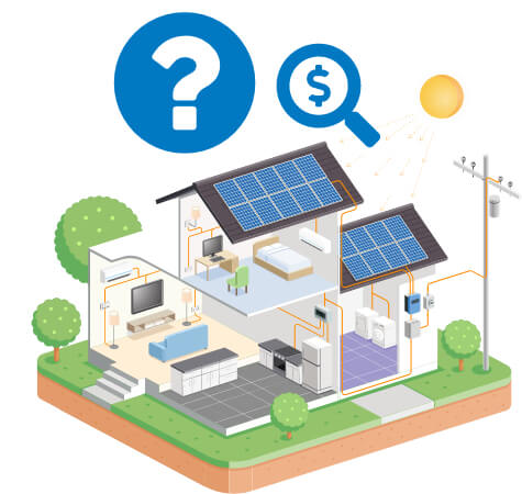 illustration of home with solar