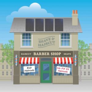 who installs solar. solar $5 haircut