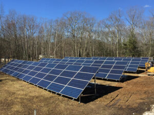 Four of the five solar arrays by NE Clean Energy at Nature's Classroom